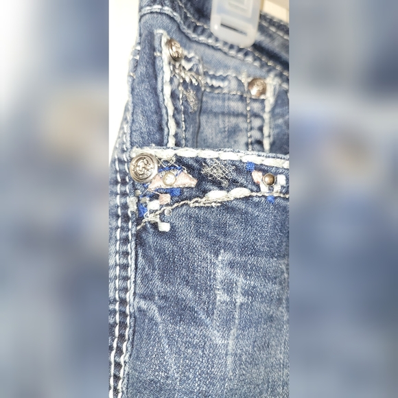 Grace in LA Aztec Print Denim Bootcut Jeans- Size 31 - Picture 6 of 11